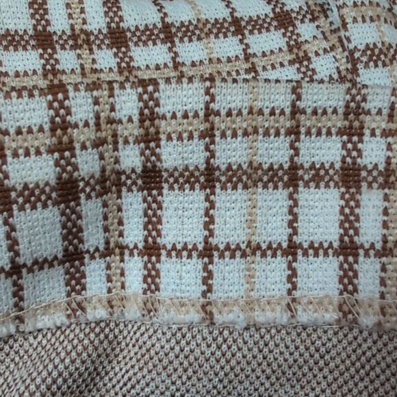 Men's 70s Vintage Plaid Flare Poly Pants Size 34 Short - Picture 3 of 7